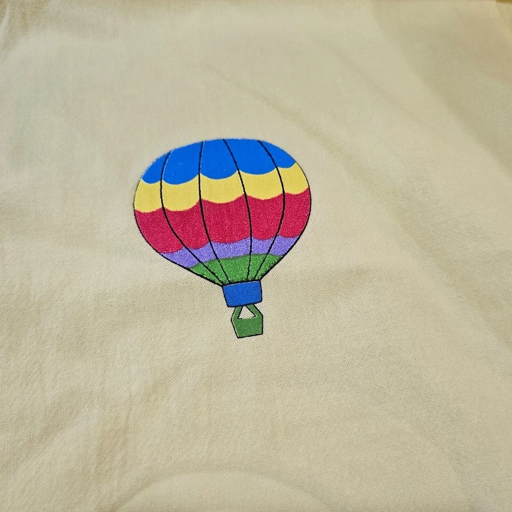 Vintage Women's SK Sport Yellow 2 Piece Set Top Pants Hot Air Balloons Size S - Picture 10 of 16